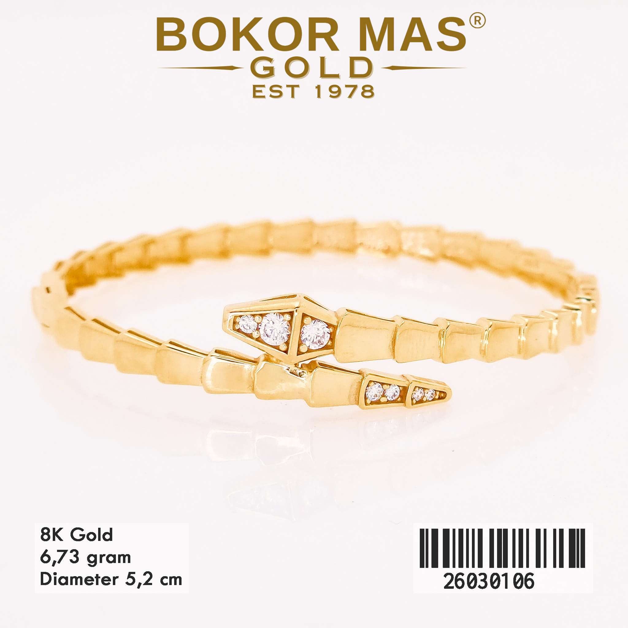 Gelang Kaku Model Permata - 26030106 - 8K