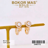 Anting  Emas Klip Variasi Kupu Permata - 24085752 - 8K
