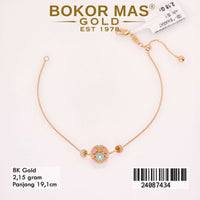 Gelang Emas Rantai Itali Variasi Bola Permata - 24087434 - 8K