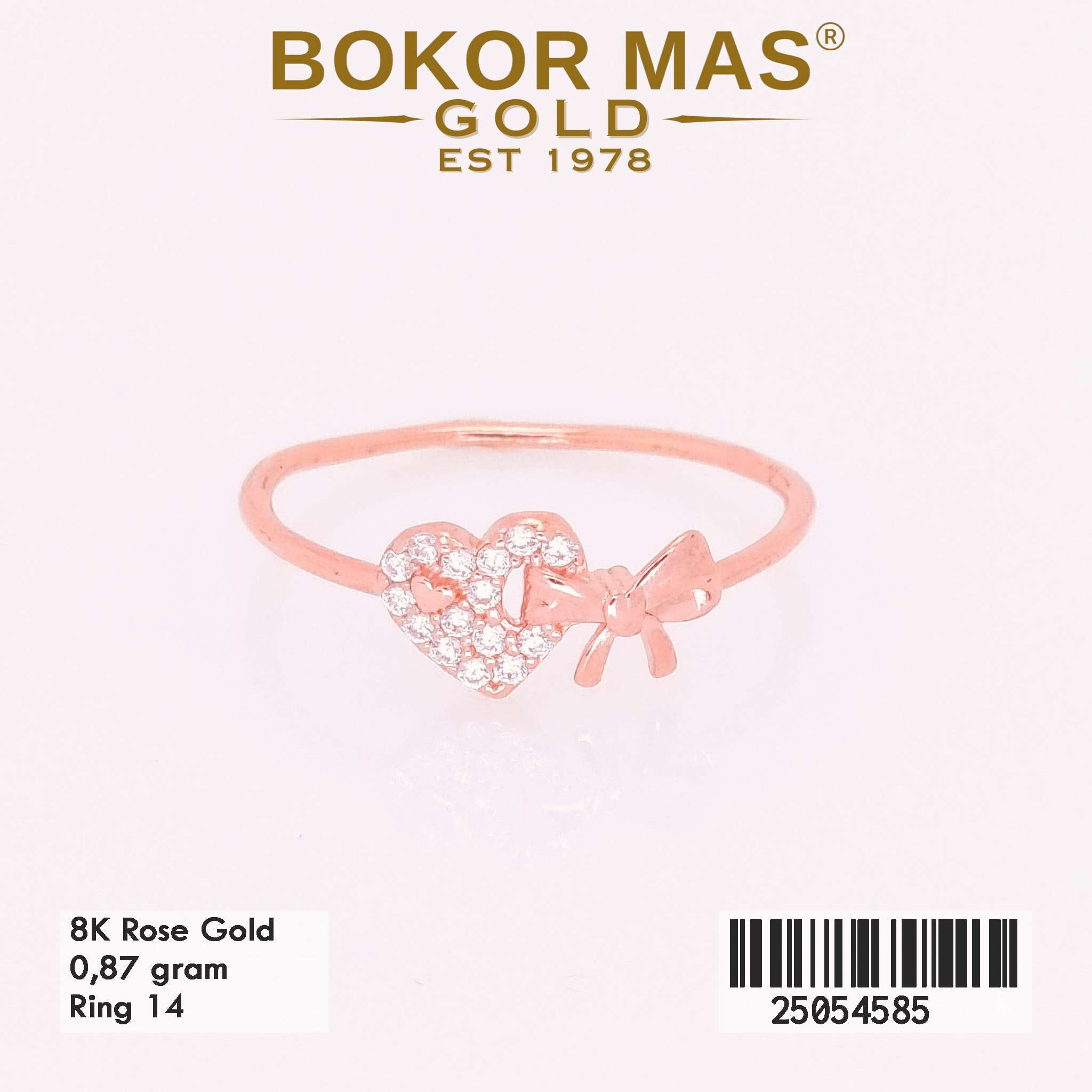 Cincin Emas Variasi Permata Hati Pita - 25054585 - 8K