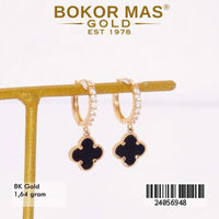 Anting Emas Klip Clover Variasi Permata - 24056948 - 8K