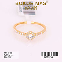 Cincin  Emas Variasi Soliter - 24089734 - 16K
