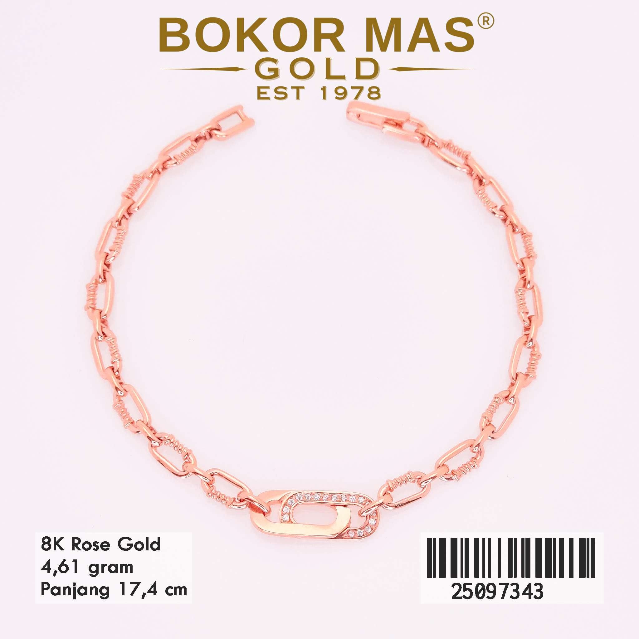 Foto Gelang Emas Asli Gelang  Variasi Rose 8K - Perhiasan Asli Bokormas Gold