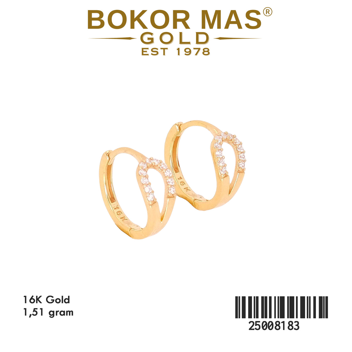 Anting Klip Variasi Permata - 25008183 - 16K