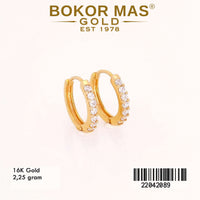 Anting Emas  Klip Variasi Permata - 22042089 - 16K