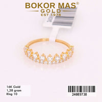 Cincin  Emas Variasi Permata Tumpuk - 24089738 - 16K