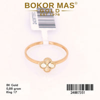 Cincin Emas Clover Variasi Tanpa Permata - 24087351 - 8K