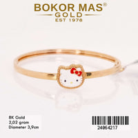 Gelang Emas Kaku Anak Variasi Hello Kitty - 24064217 - 8K