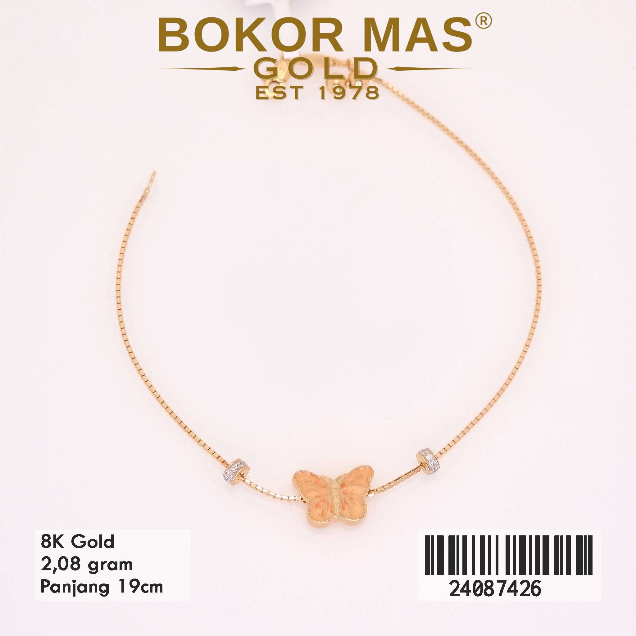 Gelang Rantai Itali Variasi Kupu - 24087426 - 8K