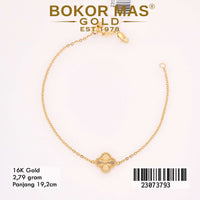 Gelang Emas  Rantai Siem Variasi Clover - 23073793 - 16K
