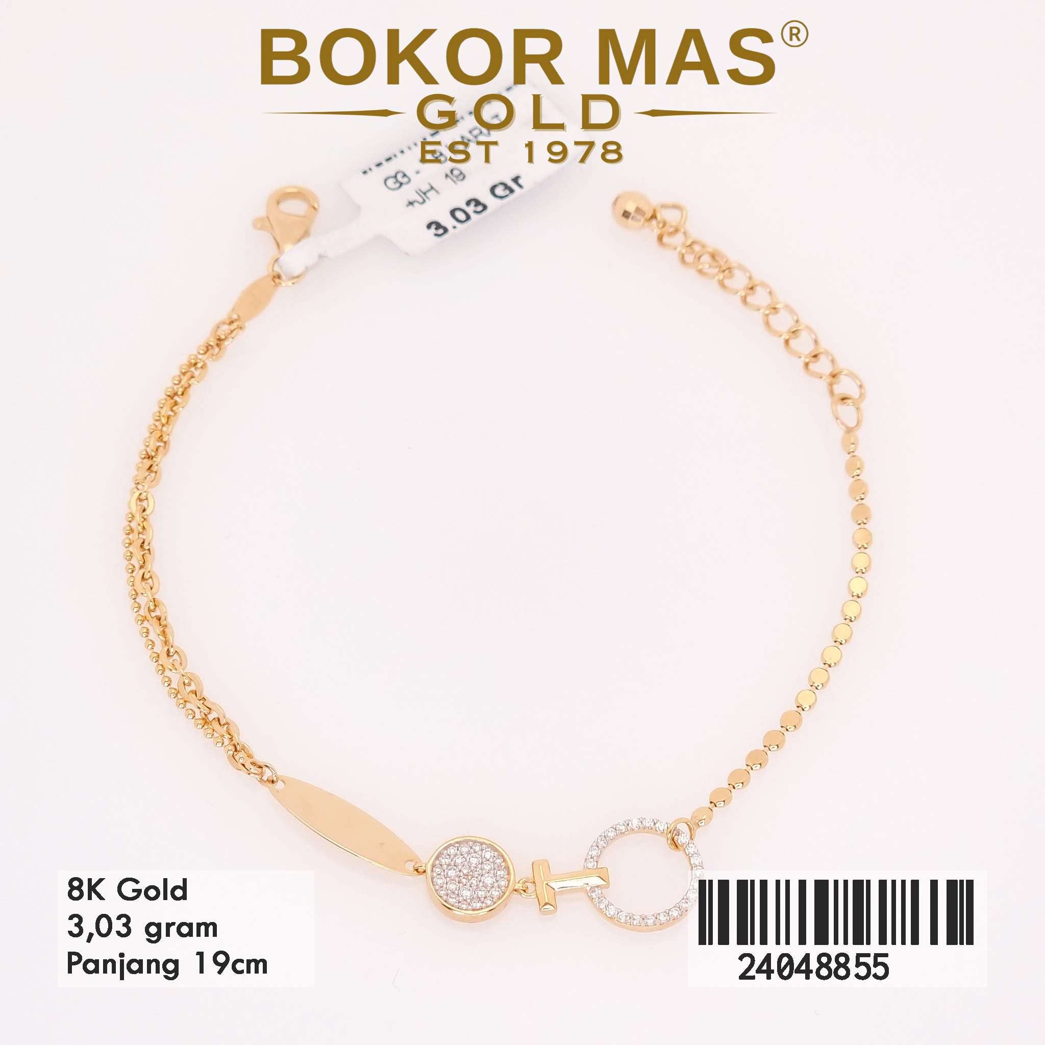 Gelang Rantai Variasi Permata - 24048855 - 8K