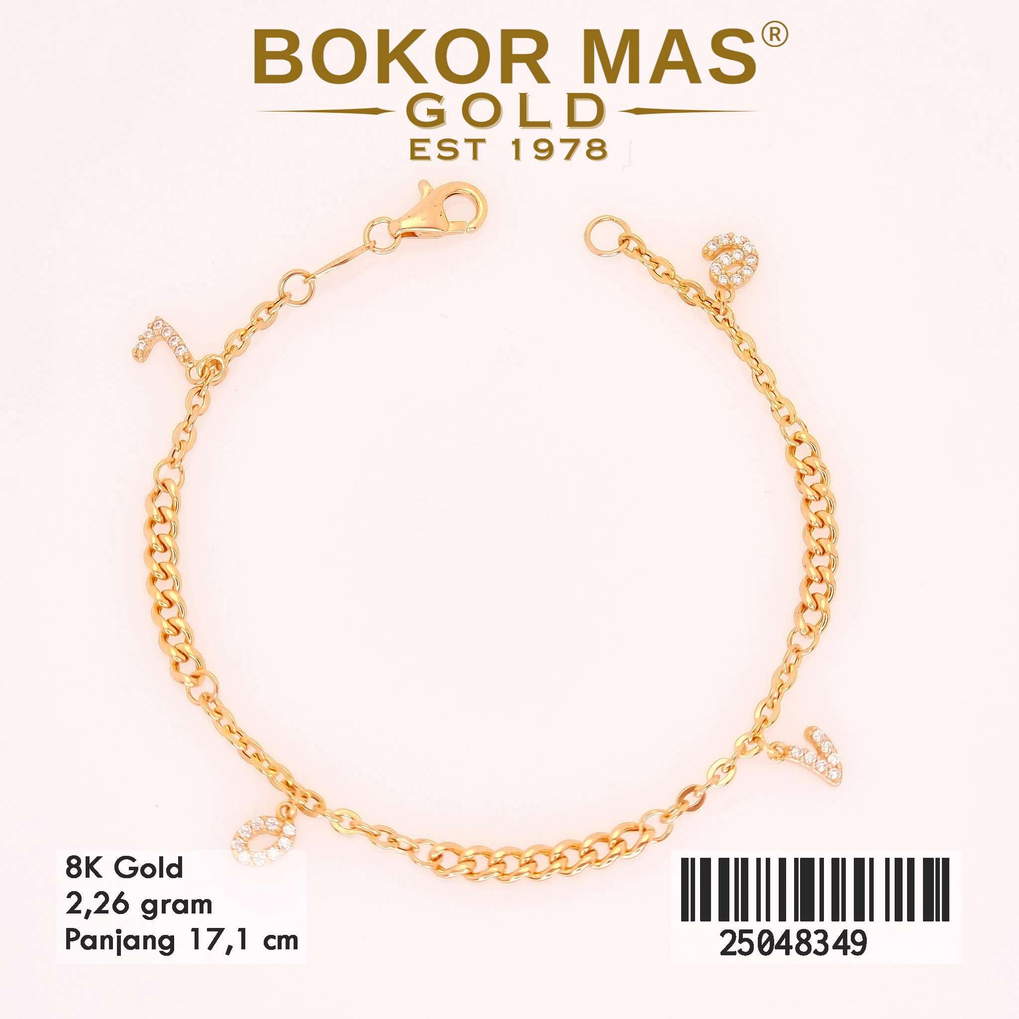 Gelang Rantai Variasi Love - 25048349 - 8K