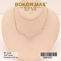 Kalung Emas Italy Santa Variasi Aurel Permata putih - 24054322 - 8K