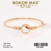Gelang  Emas Kaku Anak Variasi Hellokity - 23076600 - 16K