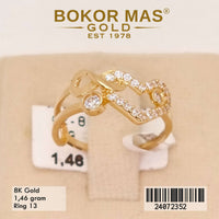 Cincin Emas Variasi Dua Layer Love Permata - 24072352 - 8K