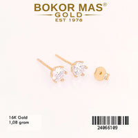 Giwang Emas  Tusuk Variasi Permata Soliter - 24066109 - 16K