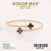 Gelang Emas  Bangkok Variasi Clover Hitam - 24055108 - 8K