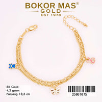 Gelang Emas Rantai Variasi Dua Layer Mainan - 25061075 - 8K