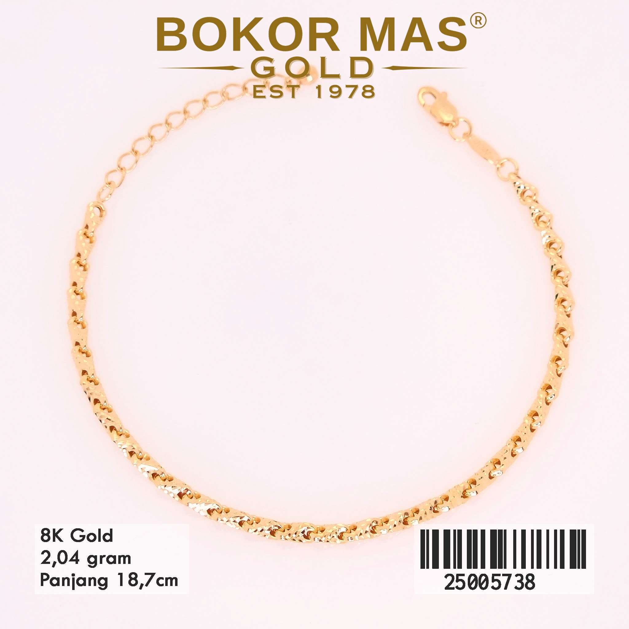 Gelang Rantai Variasi Tanpa Permata - 25005738 - 8K