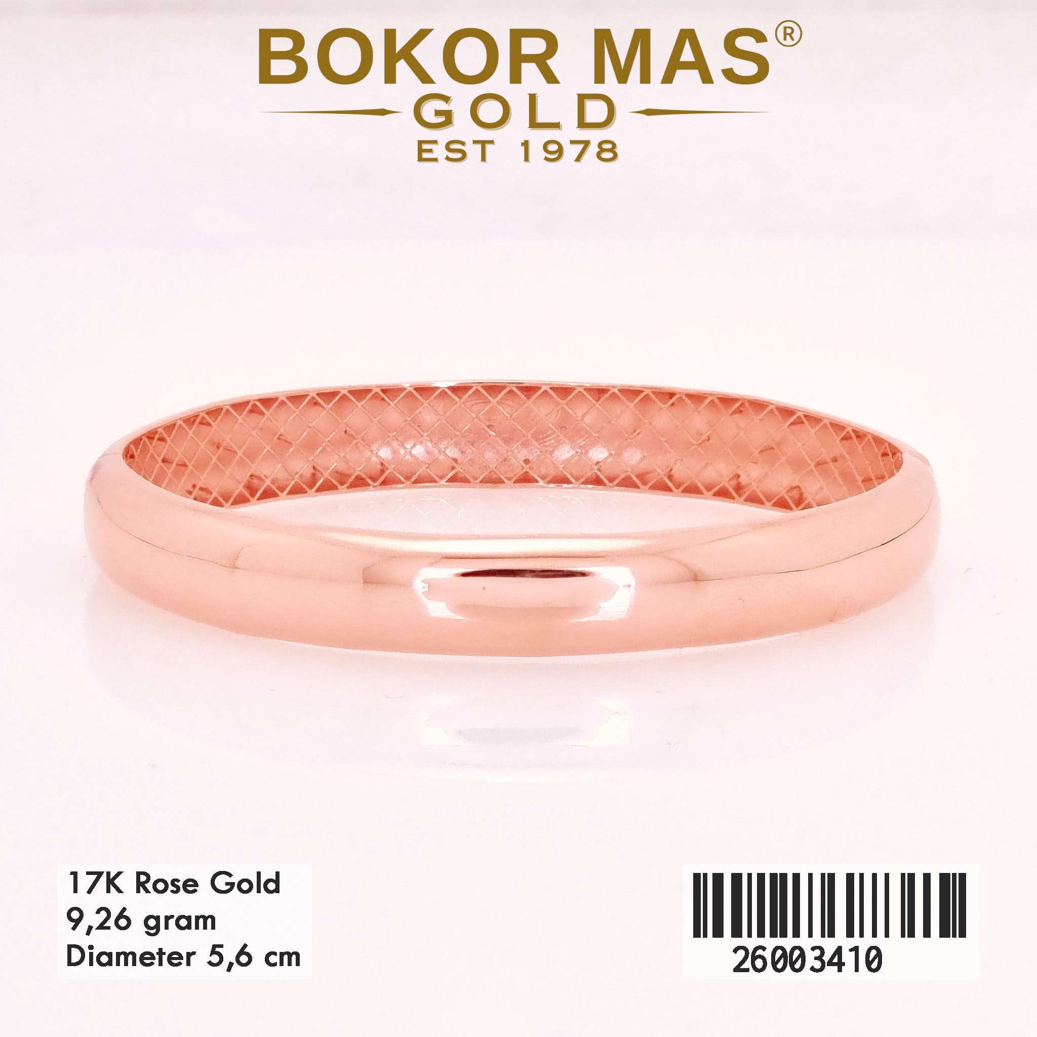 Foto Gelang Emas Asli Gelang Kaku Variasi 17K - Perhiasan Asli Bokormas Gold