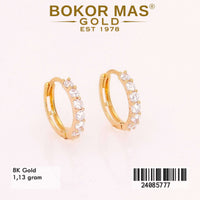 Anting Emas Klip Variasi Permata - 24085777 - 8K