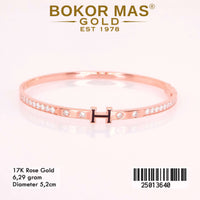 Gelang  Emas Kaku Variasi Permata - 25013640 - 17K
