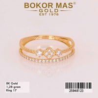 Cincin Emas Variasi Dua Layer Permata - 25048123 - 8K