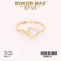 Cincin Emas  Variasi Hati Permata - 25008161 - 16K