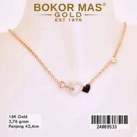 Kalung Emas Hollotifani Variasi Love List Hitam - 24089533 - 16K