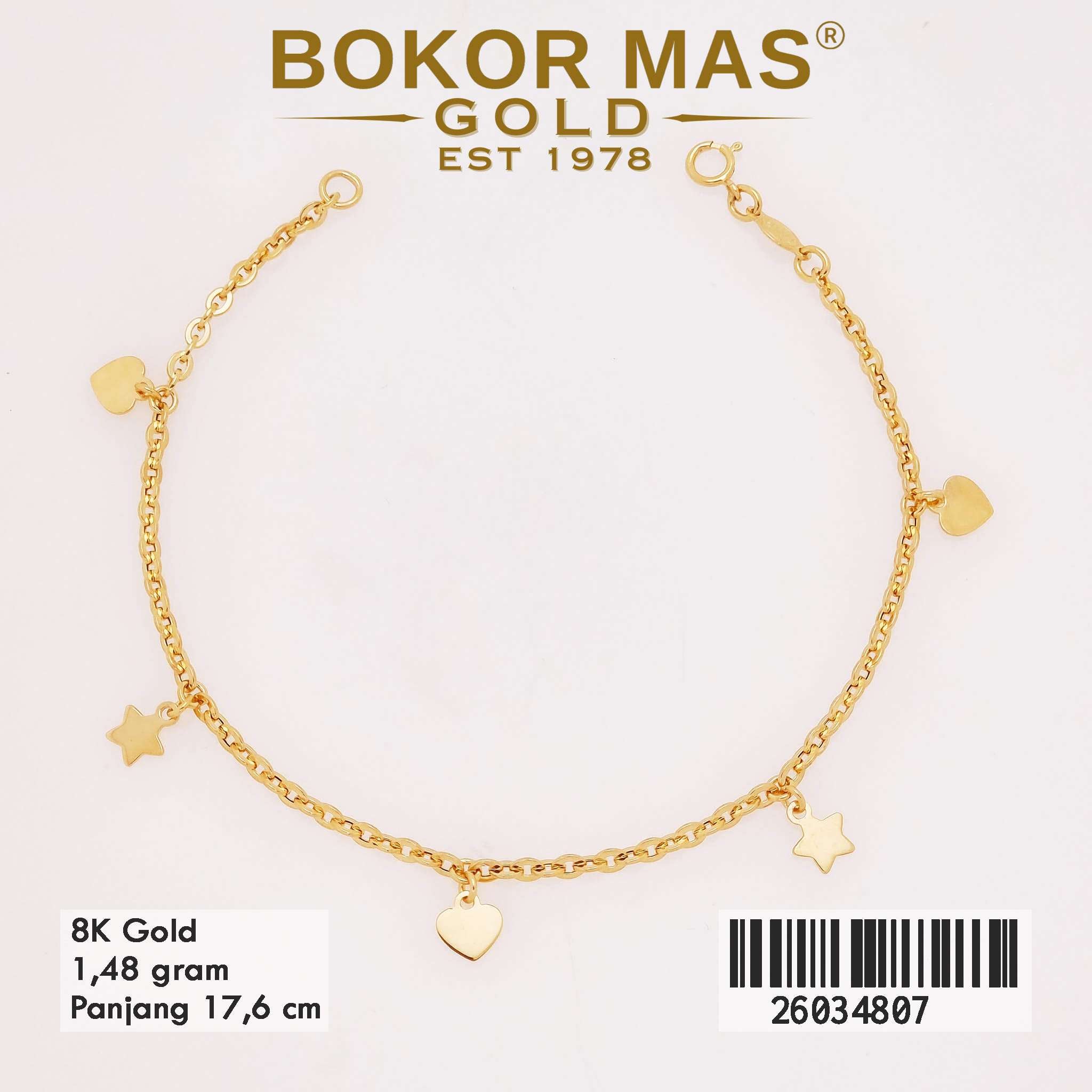  Gelang Rantai Variasi Mainan Bintang - 26034807 - 8K