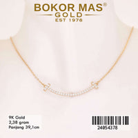 Kalung Emas Anak Aurel Variasi Permata Putih - 24054378 - 9K