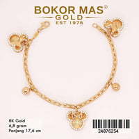 Gelang  Emas  Rantai Variasi Mickey - 24076254 - 8K