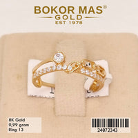 Cincin Emas Variasi Dua Layer Permata - 24072343 - 8K