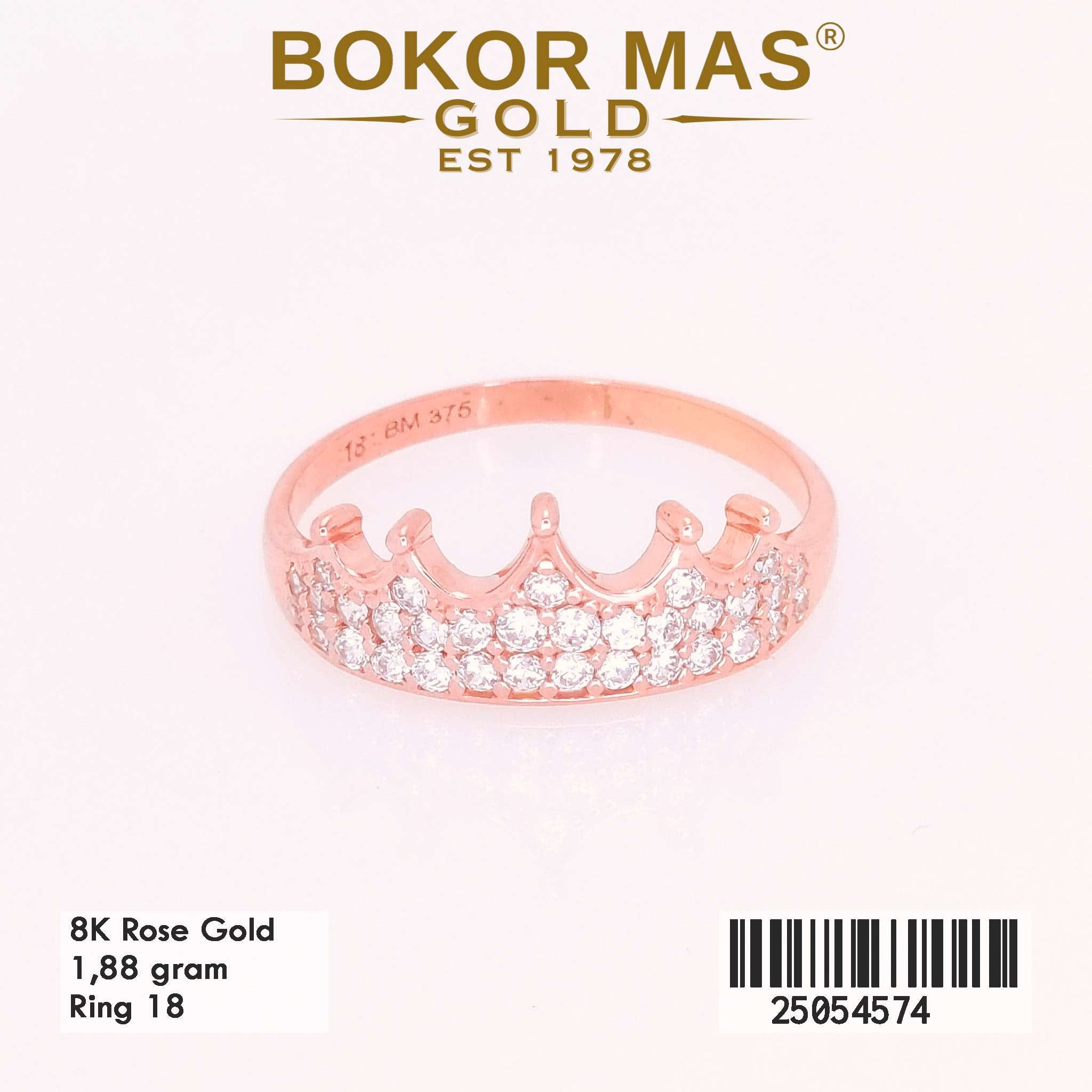 Cincin Emas Variasi Mahkota Permata - 25054574 - 8K