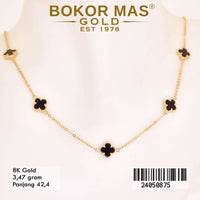 Kalung Emas Clover Hitam Variasi - 24050875 - 8K