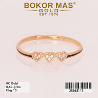Cincin Emas Variasi Hati Permata - 25048113 - 8K