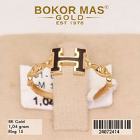 Cincin Emas Variasi H Tanpa Permata - 24072414 - 8K