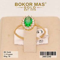 Cincin Emas Variasi Permata Hijau - 24072349 - 8K