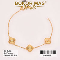 Gelang Emas  Rantai siyem Variasi Serut Alhambra Tiga - 24048838 - 8k