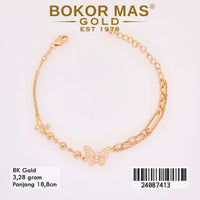 Gelang Emas  Rantai Variasi Kupu Boba - 24087413 - 8K