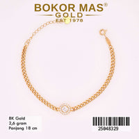 Gelang Emas Rantai Cuban Variasi Permata - 25048329 - 8K