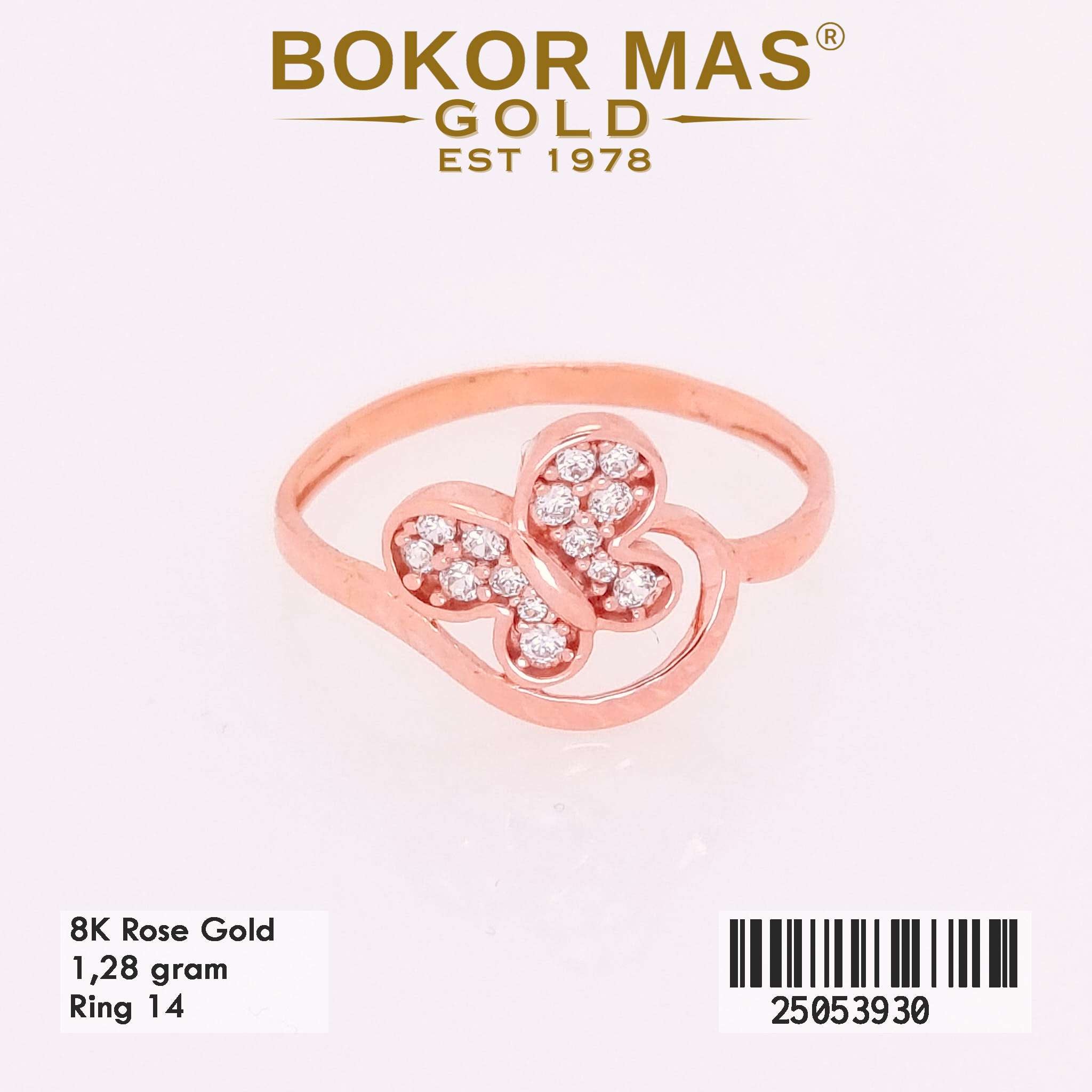 Cincin Emas Variasi Kupu Permata - 25053930 - 8K