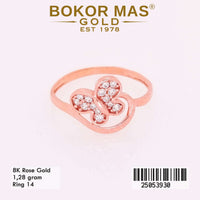 Cincin Emas Variasi Kupu Permata - 25053930 - 8K
