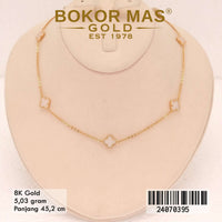 Kalung Emas Siyem Variasi Clover Putih - 24070395 - 8K