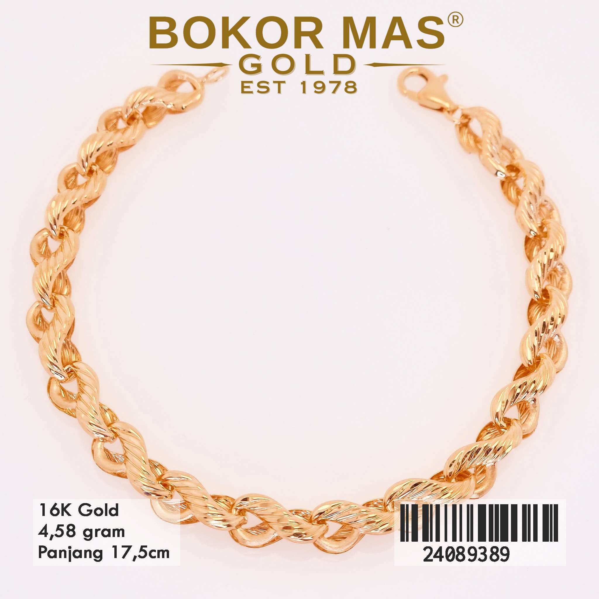 Gelang Rantai Variasi Tanpa Permata - 24089389 - 16K