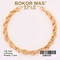 Gelang Emas Rantai Variasi Tanpa Permata - 24089389 - 16K
