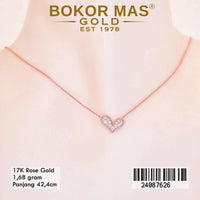 Kalung  Emas Siyem Variasi Hati Permata - 24087626 - 17K
