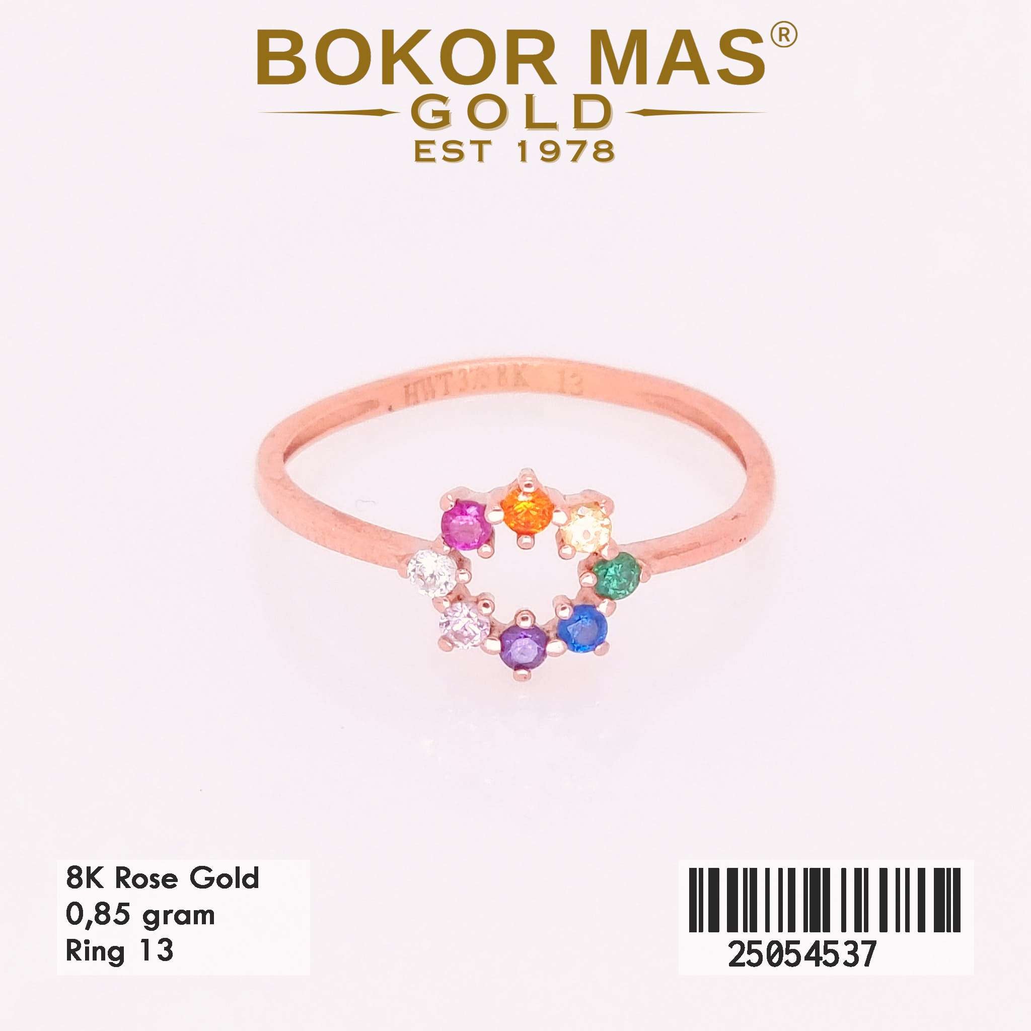 Cincin Emas Variasi Permata Rainbow - 25054537 - 8K