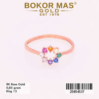 Cincin Emas Variasi Permata Rainbow - 25054537 - 8K