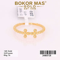 Cincin Emas  Variasi H Tanpa Permata - 24089728 - 16K